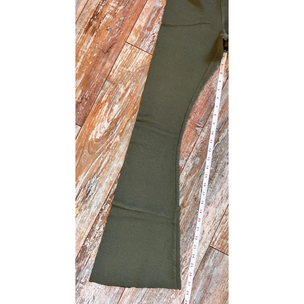 OFFLINE by Aerie Ribbed Flare Leggings and Corset Crop Top Set Olive Green Small